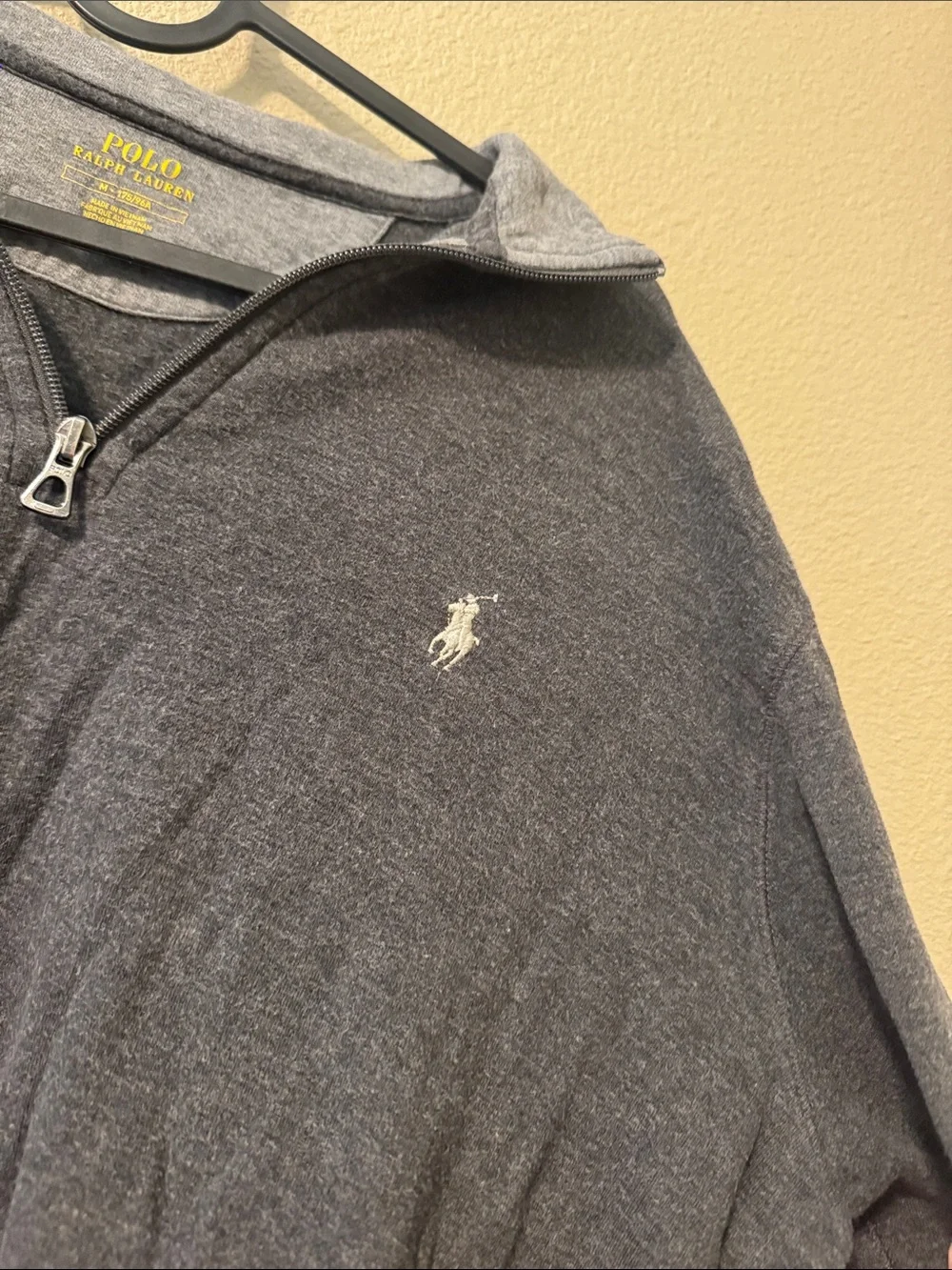 Polo by Ralph Lauren Men's Charcoal Zip-Up Sweater